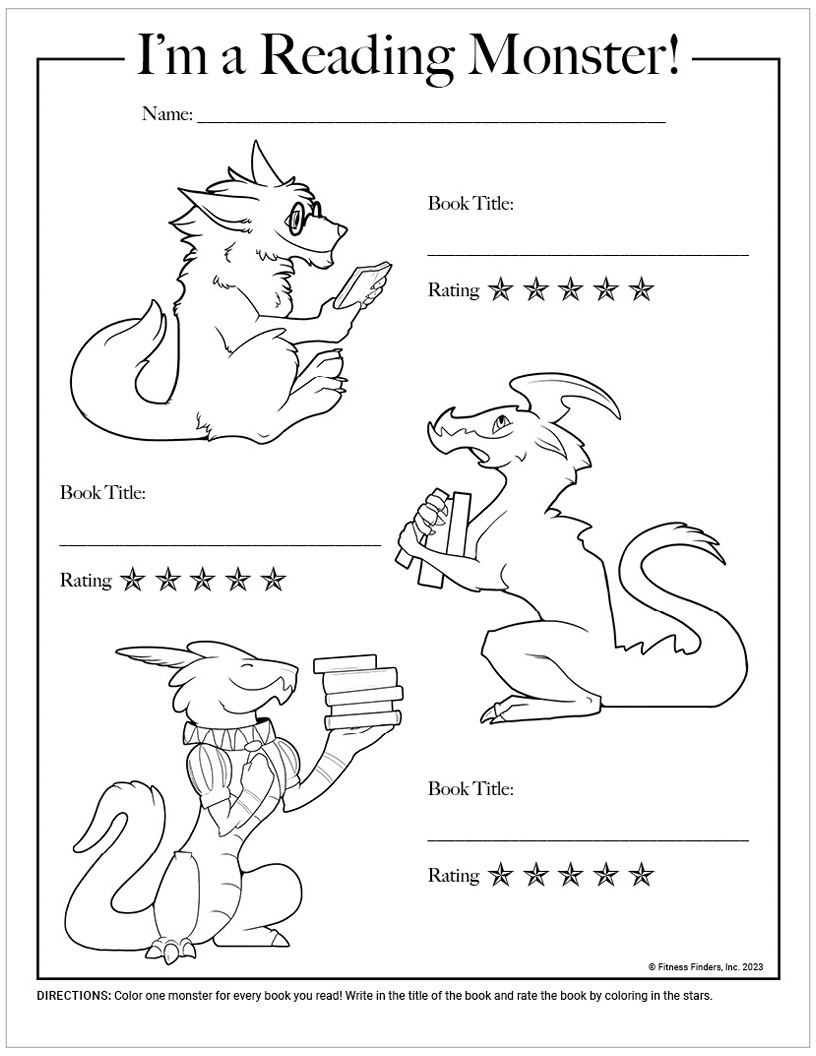 Reading Monster Coloring Sheet